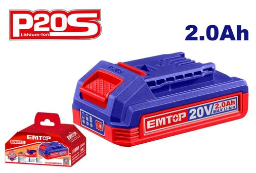 P20S 20V 2.0Ah Lithium-ion Battery Pack with LED Power Indicator One Battery Fits All P20S Cordless Tools Color Box